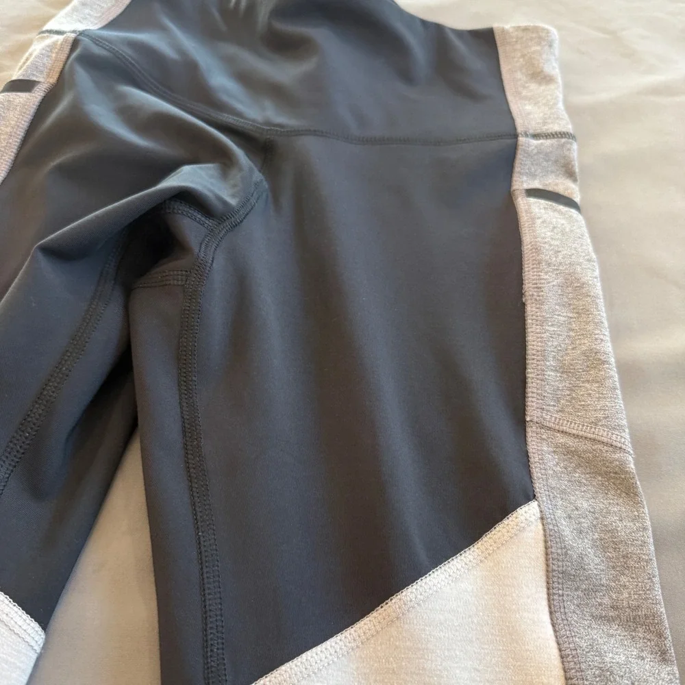 Champion C9 Womens Colorblock Athletic Leggings Black Gray White‎ Pockets Small